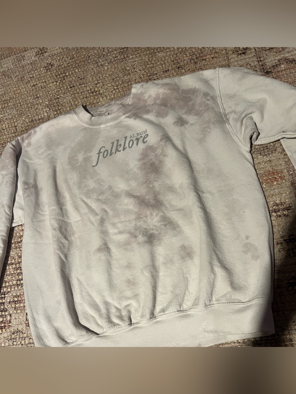 Official Taylor Swift Folklore Embroidered Tie-Dye Sweatshirt Size L (Flaw)